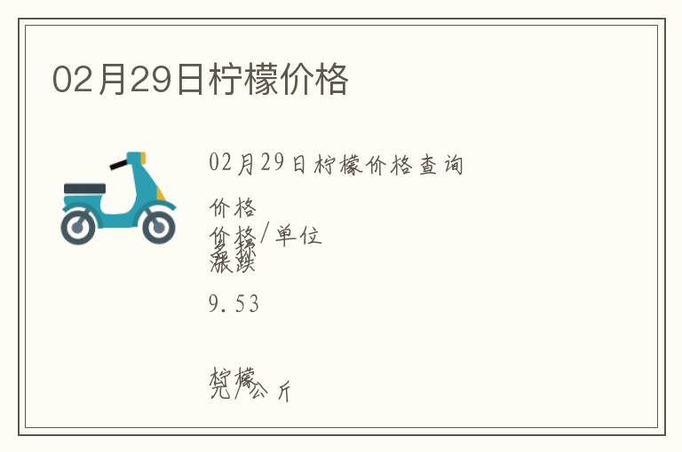 02月29日檸檬價格