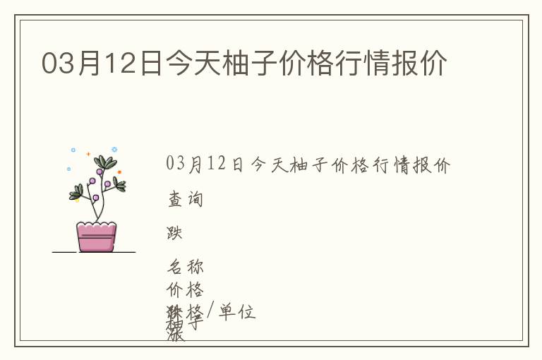 03月12日今天柚子價格行情報價