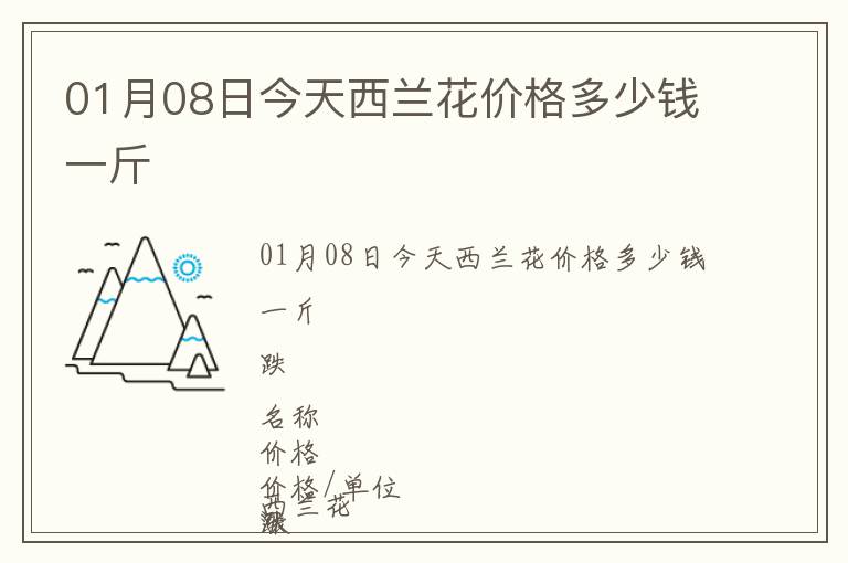 01月08日今天西蘭花價格多少錢一斤