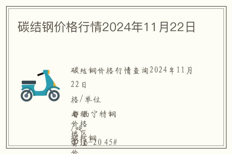 碳結鋼價格行情2024年11月22日