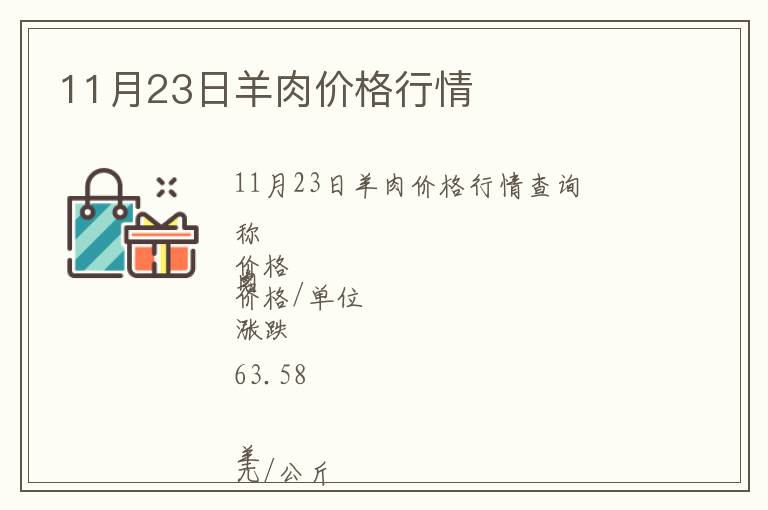 11月23日羊肉價(jià)格行情