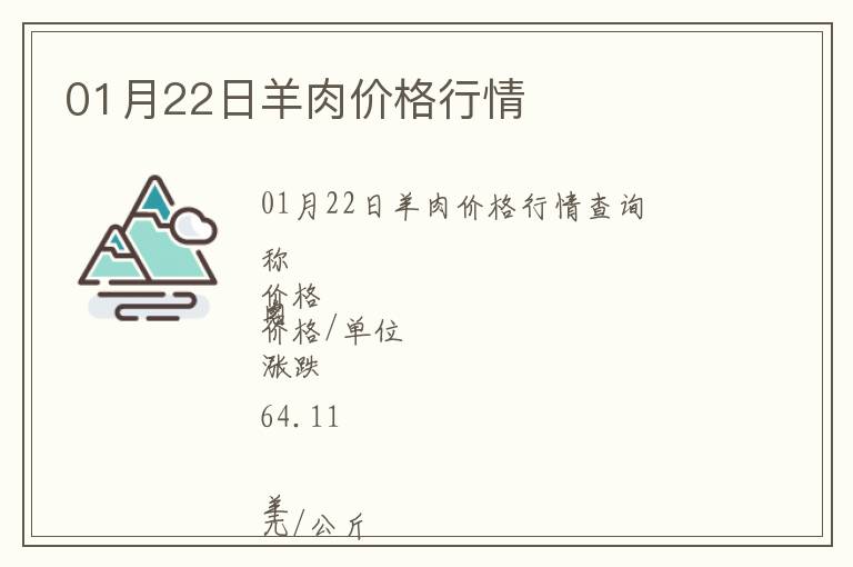 01月22日羊肉價(jià)格行情