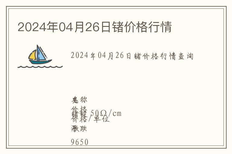 2024年04月26日鍺價(jià)格行情