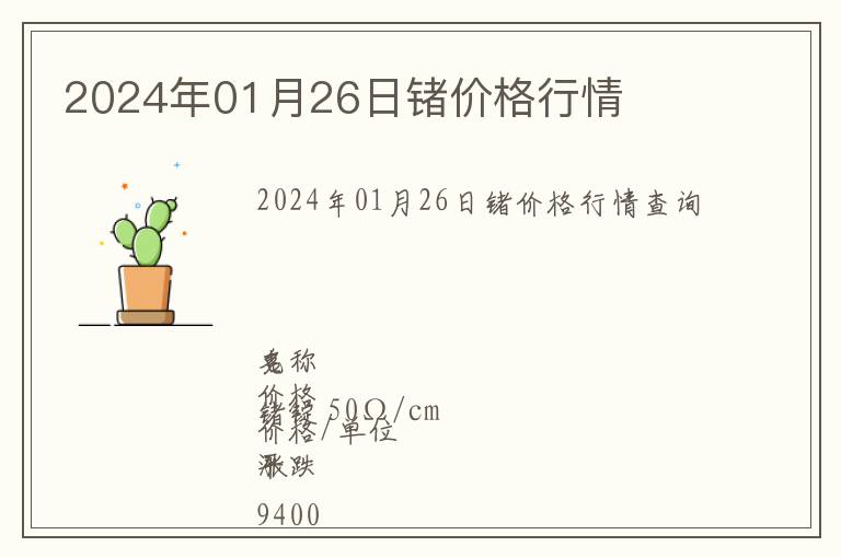 2024年01月26日鍺價格行情