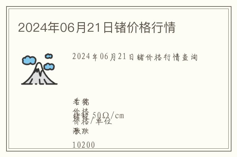 2024年06月21日鍺價(jià)格行情