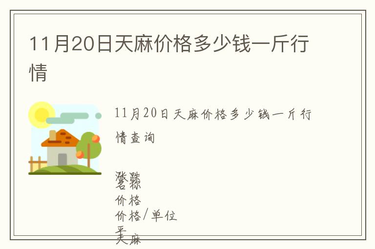 11月20日天麻價(jià)格多少錢一斤行情