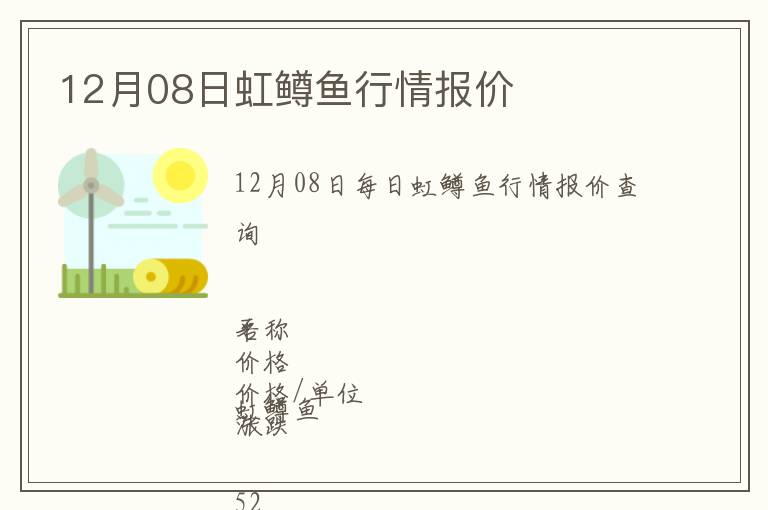 12月08日虹鱒魚行情報(bào)價(jià)