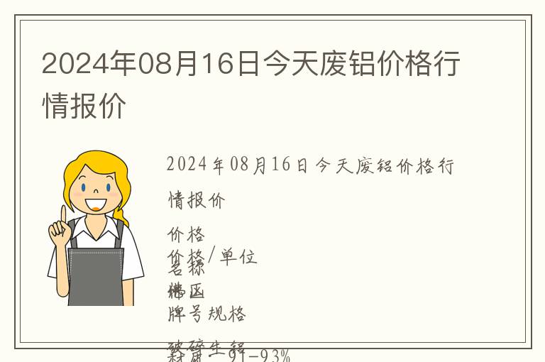 2024年08月16日今天廢鋁價(jià)格行情報(bào)價(jià)