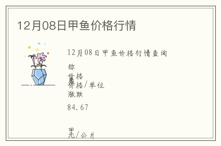 12月08日甲魚(yú)價(jià)格行情
