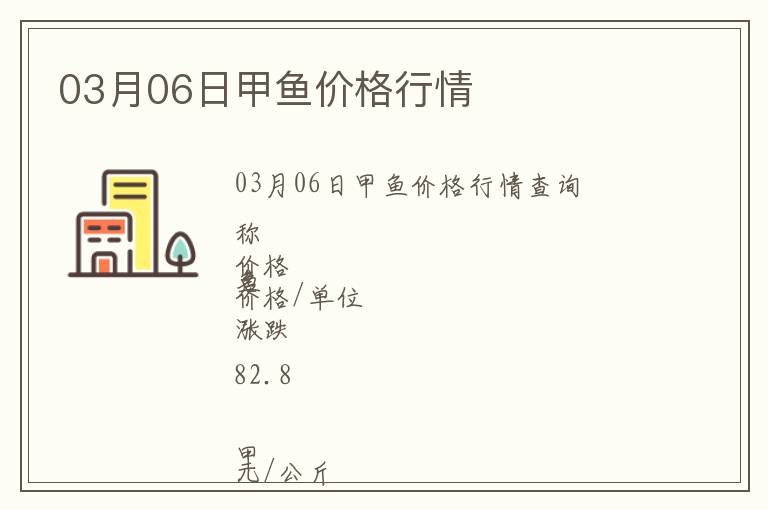 03月06日甲魚價格行情