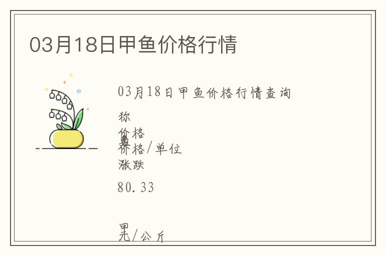 03月18日甲魚價格行情