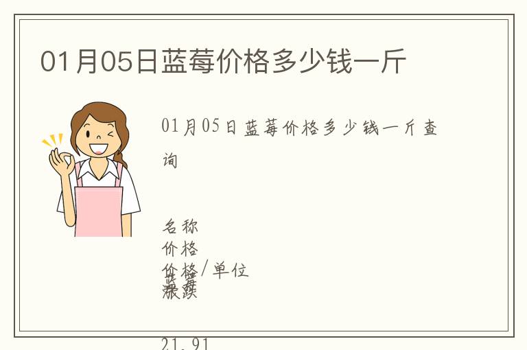 01月05日藍(lán)莓價(jià)格多少錢一斤