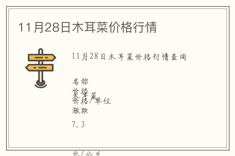 11月28日木耳菜價格行情