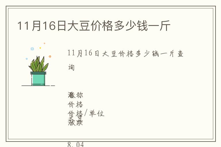 11月16日大豆價(jià)格多少錢一斤