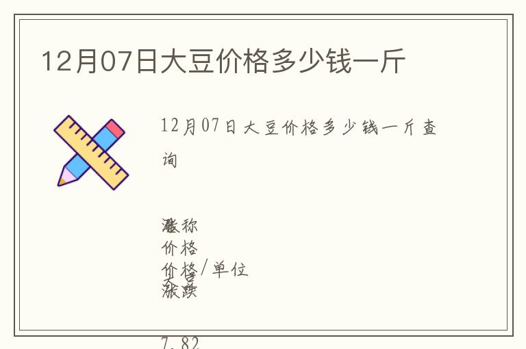 12月07日大豆價(jià)格多少錢一斤