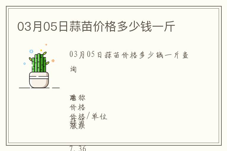 03月05日蒜苗價格多少錢一斤