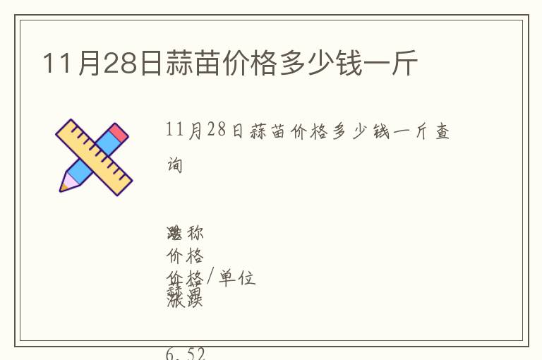 11月28日蒜苗價(jià)格多少錢一斤