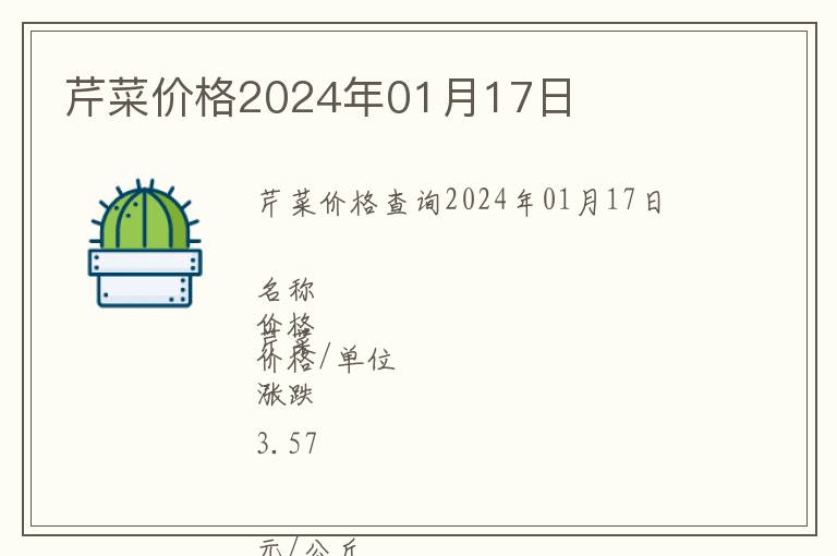芹菜價格2024年01月17日