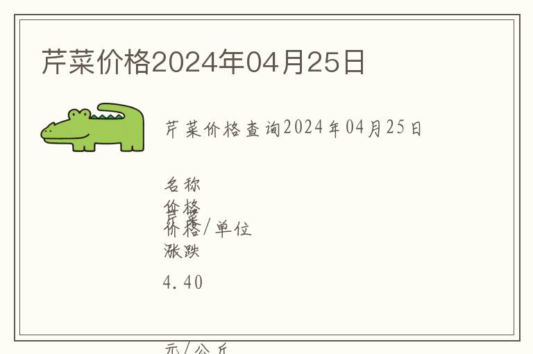 芹菜價格2024年04月25日