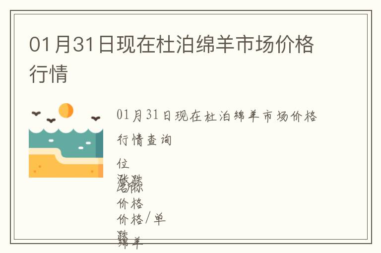01月31日現(xiàn)在杜泊綿羊市場價格行情