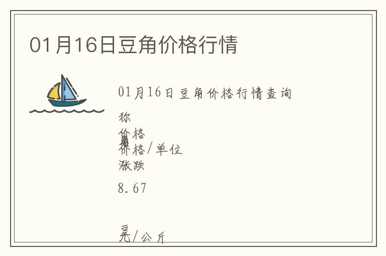 01月16日豆角價格行情