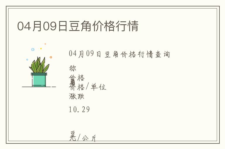 04月09日豆角價格行情