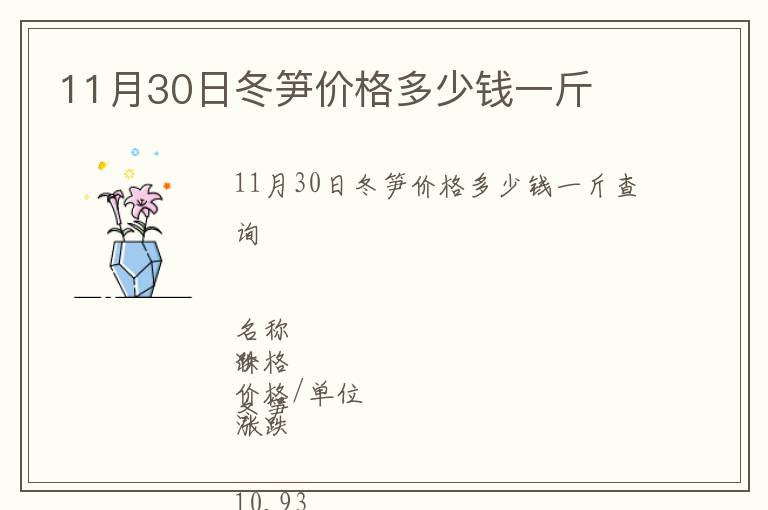 11月30日冬筍價格多少錢一斤