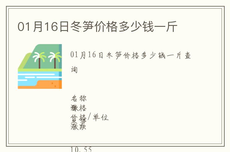 01月16日冬筍價格多少錢一斤