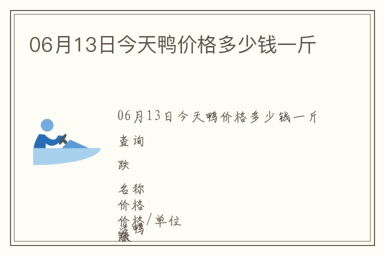 06月13日今天鴨價格多少錢一斤