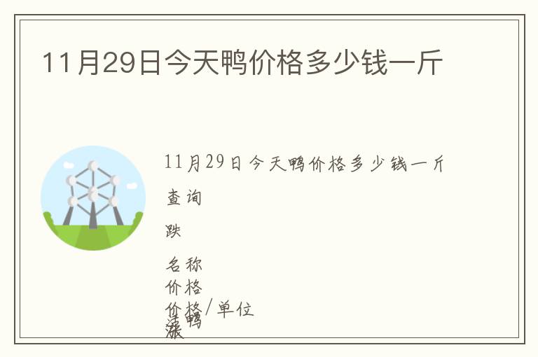 11月29日今天鴨價格多少錢一斤