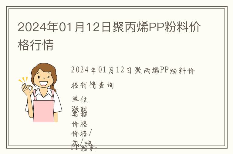 2024年01月12日聚丙烯PP粉料價(jià)格行情