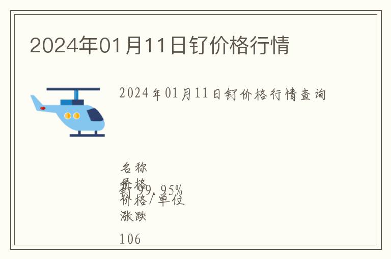 2024年01月11日釕價(jià)格行情