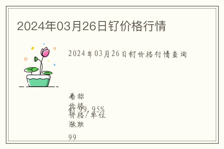 2024年03月26日釕價(jià)格行情