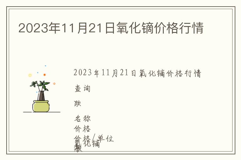 2023年11月21日氧化鏑價格行情