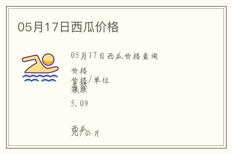05月17日西瓜價格