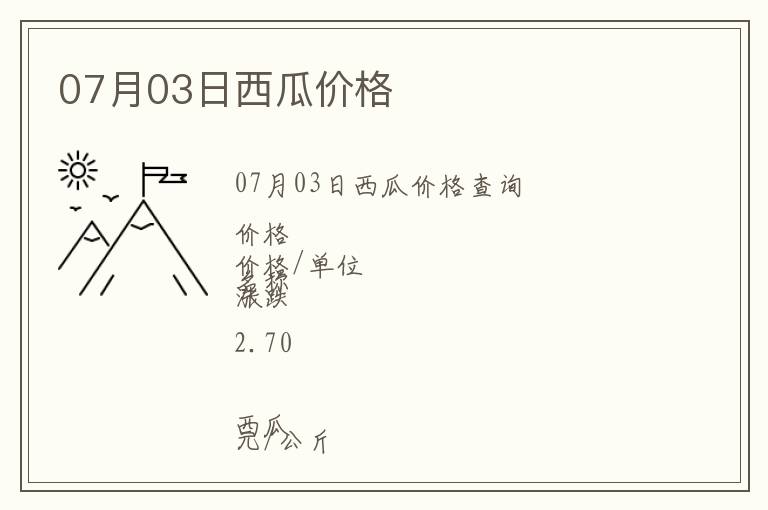 07月03日西瓜價格