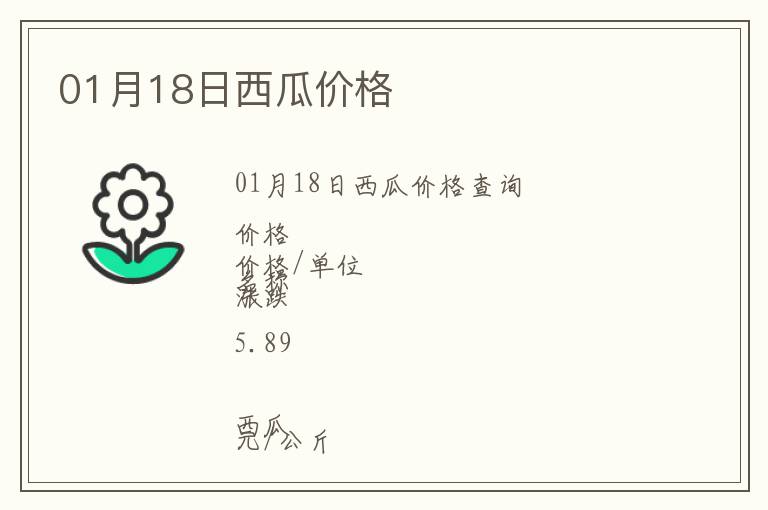 01月18日西瓜價格