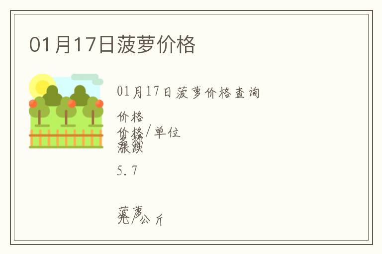 01月17日菠蘿價格