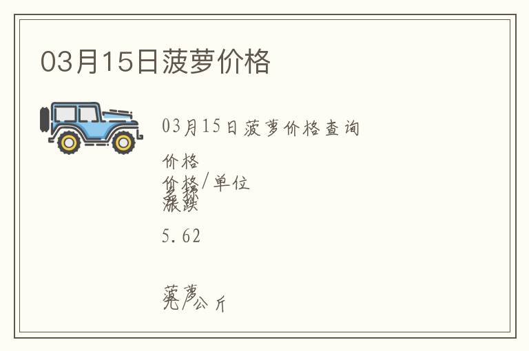 03月15日菠蘿價(jià)格