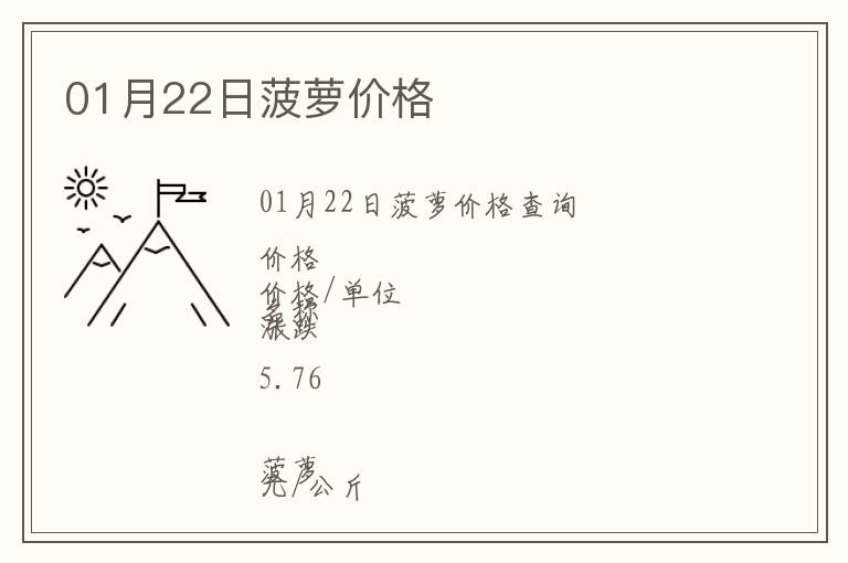 01月22日菠蘿價格