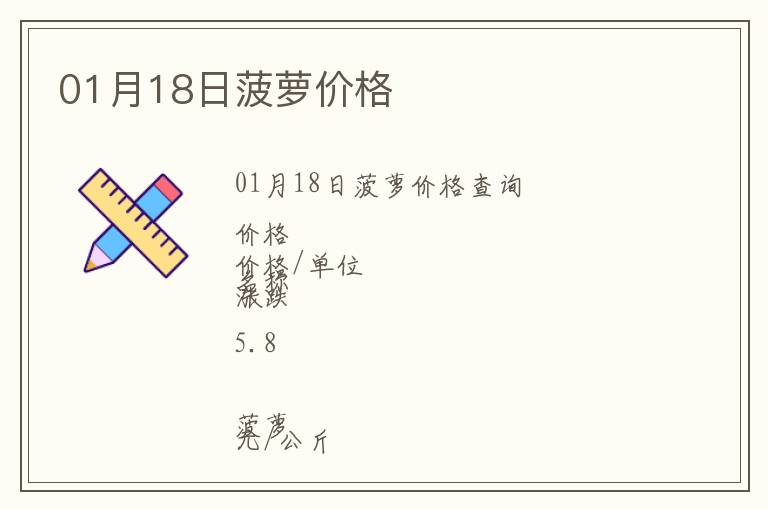 01月18日菠蘿價(jià)格