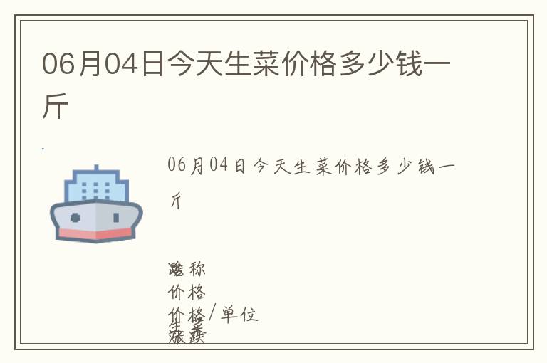 06月04日今天生菜價(jià)格多少錢一斤