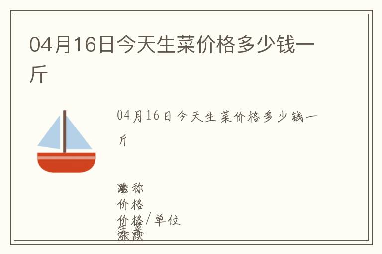 04月16日今天生菜價格多少錢一斤
