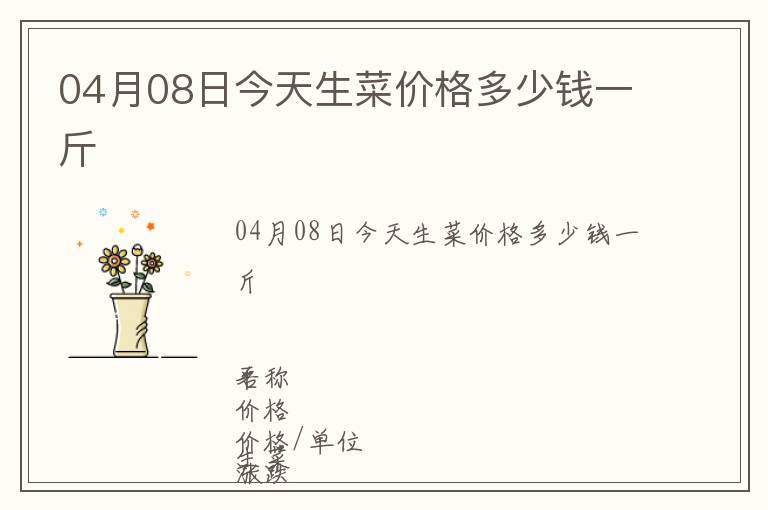 04月08日今天生菜價格多少錢一斤