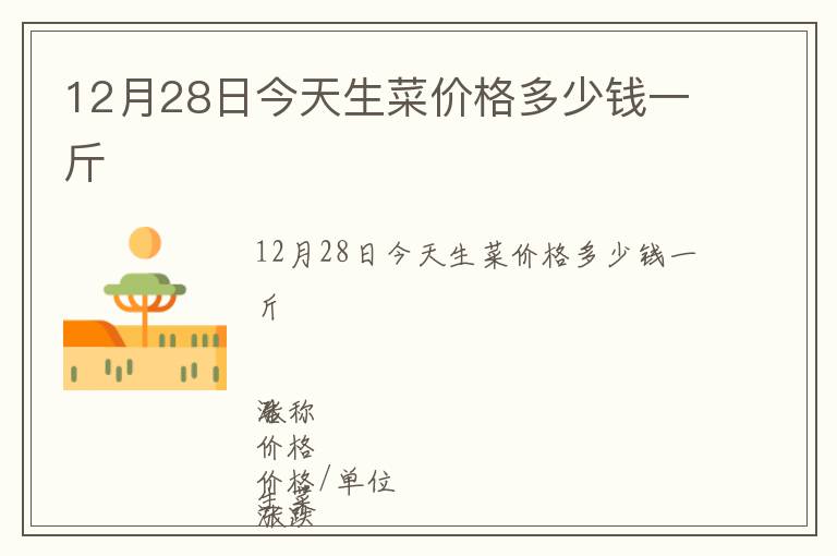 12月28日今天生菜價格多少錢一斤