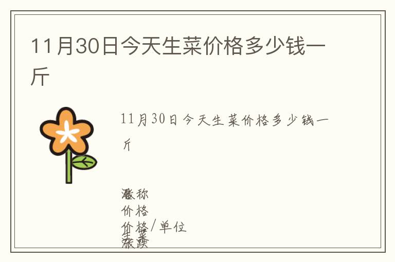 11月30日今天生菜價(jià)格多少錢一斤