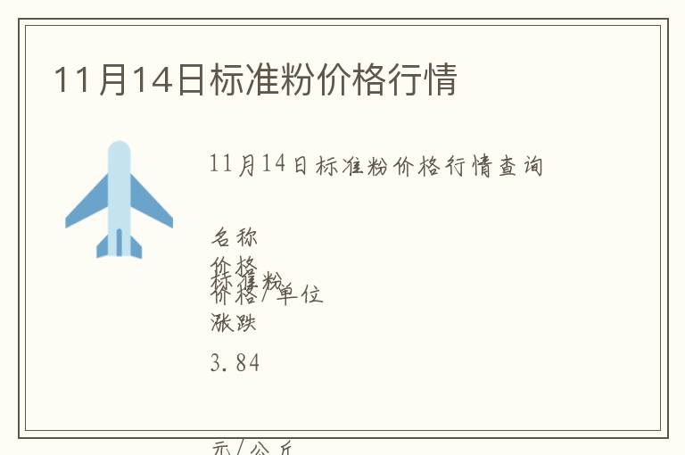11月14日標(biāo)準(zhǔn)粉價(jià)格行情