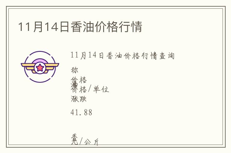 11月14日香油價(jià)格行情