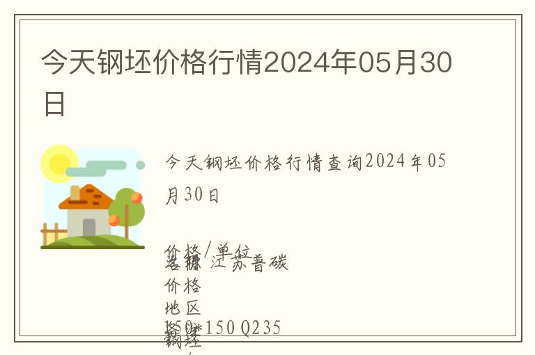 今天鋼坯價格行情2024年05月30日