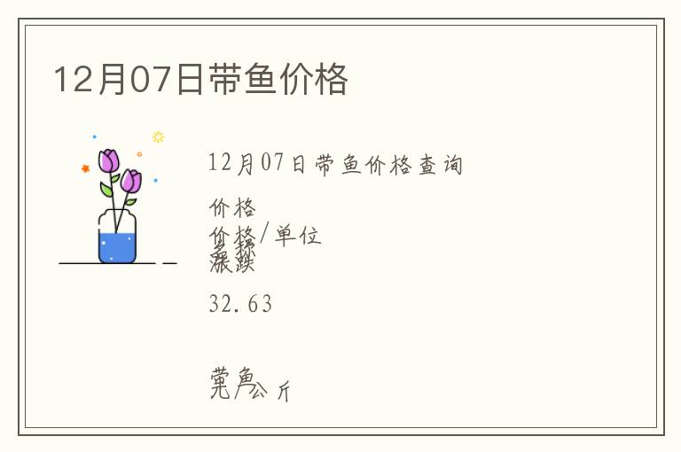 12月07日帶魚(yú)價(jià)格